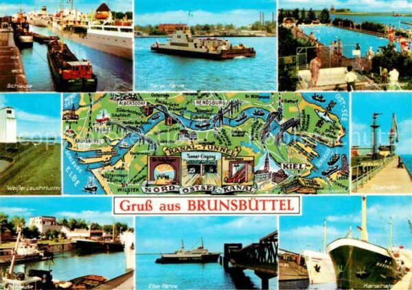 Brunsbuettel Schleuse Kanalfähre Schwimmbad Leuchttu