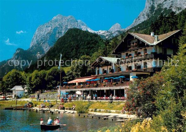 Hintersee Berchtesgaden Seehotel Gamsbock mit Reiteralpe Bercht