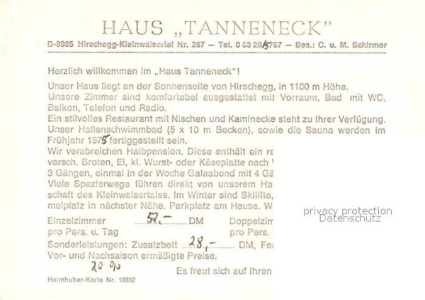 Hirschegg Kleinwalsertal Vorarlberg Haus Tanneneck Hotel Restaurant Alpen – Bild 2