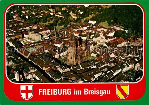 Freiburg Breisgau Stadtzentrum mit Münster Fliegeraufnahm