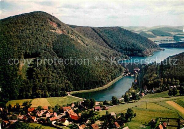 Helminghausen mit Sperrmauer und Diemelsee Fliegerauf