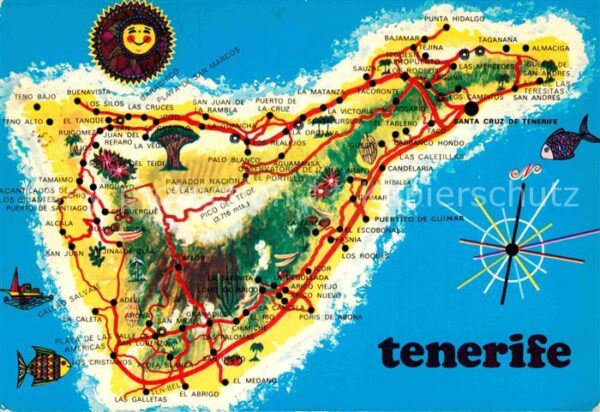 Tenerife Mapa de la Isla Landkarte der Insel