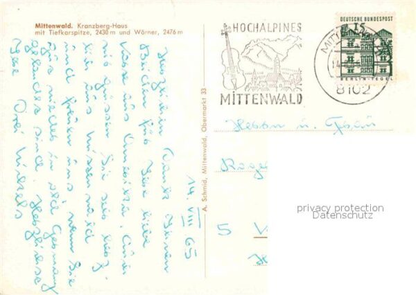 Mittenwald Bayern Kranzberghaus mit Tiefkarspitze und Wör – Bild 2