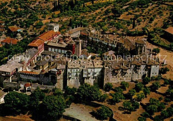 Athos Chalkidiki Makedonien Fliegeraufnahme Kloster Vatopede