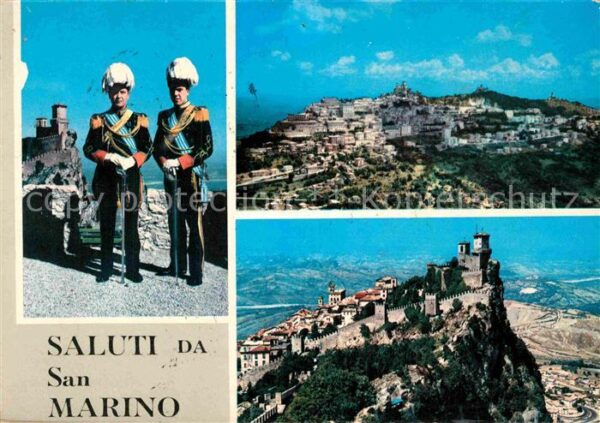 San Marino Repubblica Fliegeraufnahme Uniform Schloss
