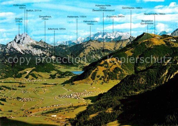 Tannheim Tirol Fliegeraufnahme Tannheimertal mit Zugsp
