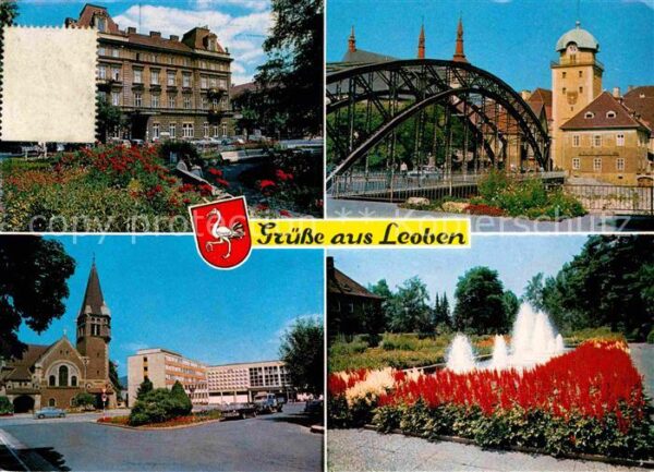 Leoben Grand Hotel Baumann Murbr?cke mit Stadt