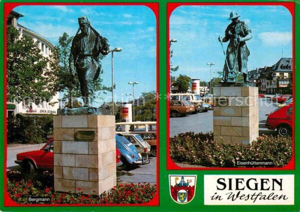 Siegen Westfalen Bergmann Eisenh?ttenmann Skulpturen