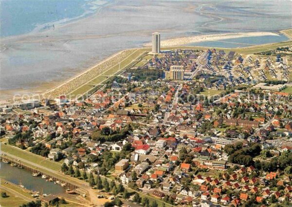 Buesum Nordseebad Fliegeraufnahme mit Strand