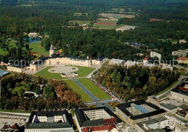 Karlsruhe Baden Fliegeraufnahme Schloß