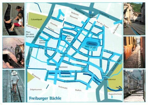 Freiburg Breisgau Lagplan mit Freiburger Bächle