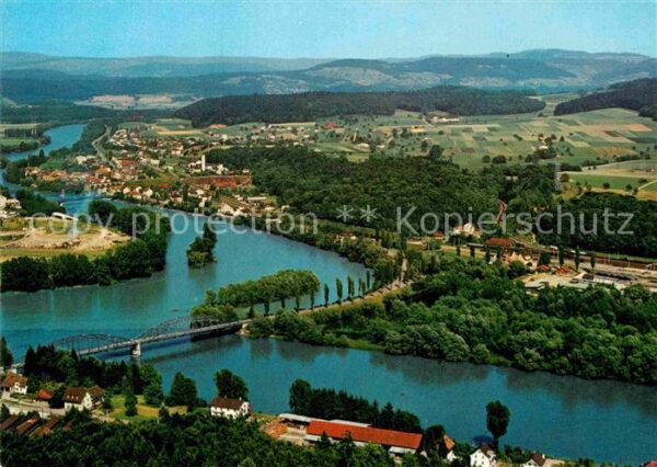 Koblenz Rhein Fliegeraufnahme Rheinpartie