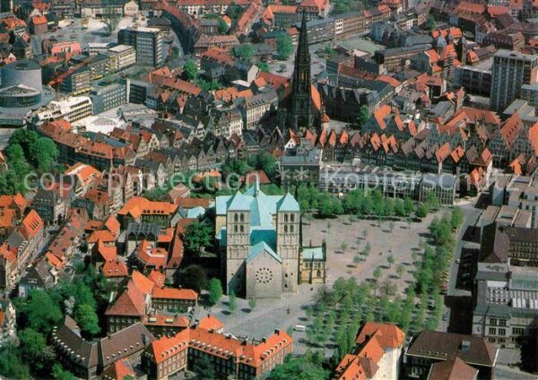 Muenster Westfalen Fliegeraufnahme Dom Sankt Lamberti Kirc