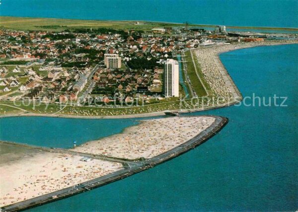 Buesum Nordseebad Fliegeraufnahme mit Strand