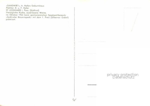 St Leonhard Passeier Sandwirt A. Hofers Geburtshaus – Bild 2