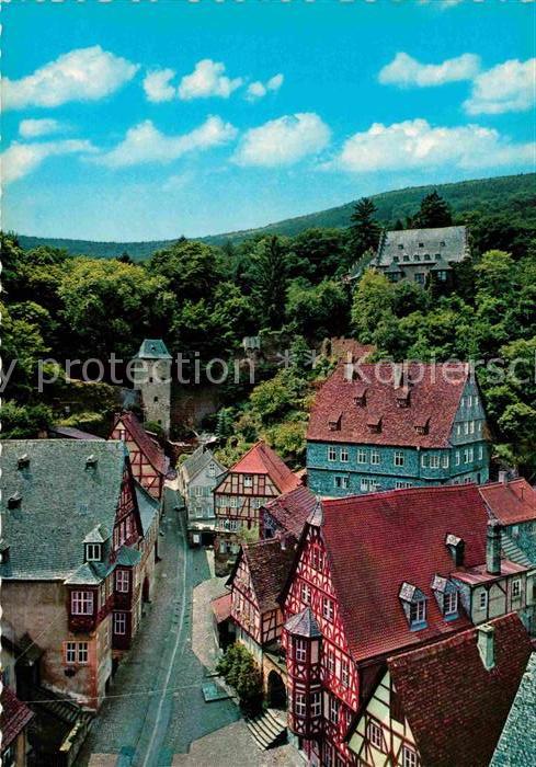 Miltenberg Main Fachwerk Schnatterloch mit Stadtmauer u