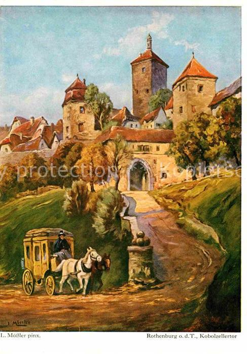 Rothenburg Tauber Kobolzellertor L. Mößler pinx