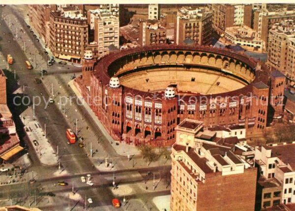 Barcelona Cataluna Fliegeraufnahme Plaza de Toros Monument