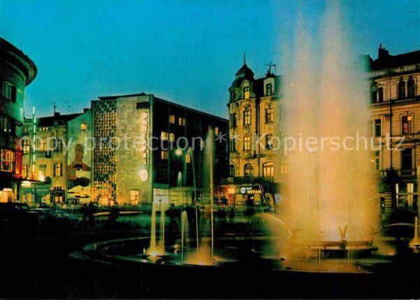Plovdiv Brunnen bei Nacht
