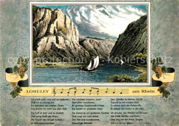 Liederkarte Loreley am Rhein