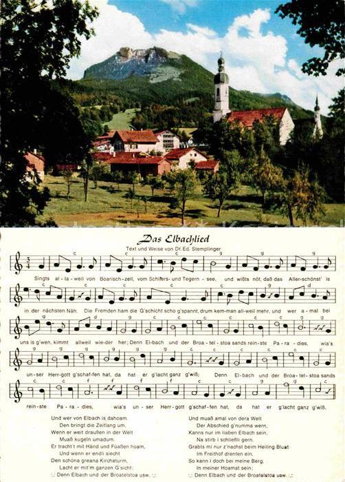 Liederkarte Das Elbachlied