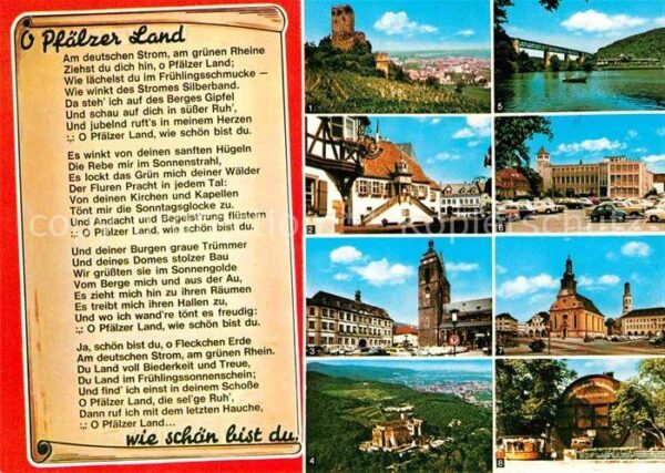 Liederkarte O Pfälzer Land wie schön bist du