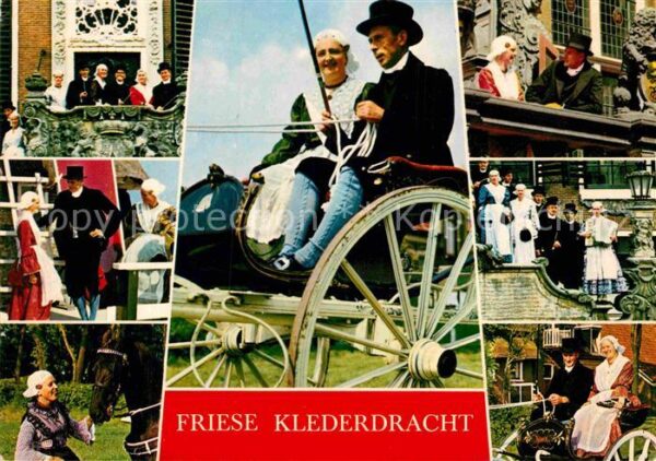 Trachten Holland Friese Klederdracht Pferdewagen