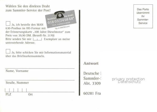 Postbus Man 630 HO-Miniatur Sondermarken 100 Ja – Bild 2