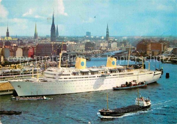 Schiffe Ships Navires Gripsholm Hamburg Hafen Stadtpanorama