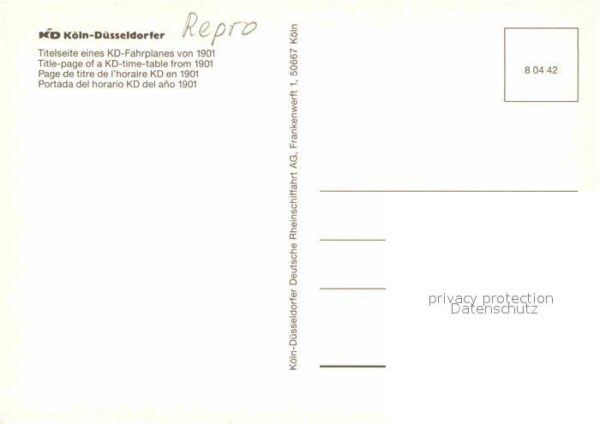 Dampfer Seitenrad Titelseite KD-Fahrplan 1901 – Bild 2