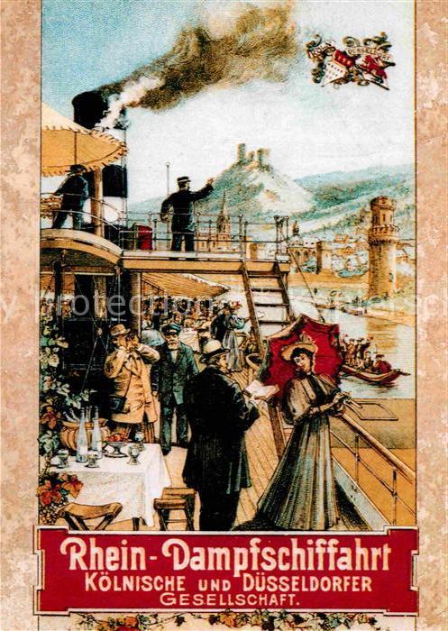 Dampfer Seitenrad Titelseite KD-Fahrplan 1897 Rhein-Dampf