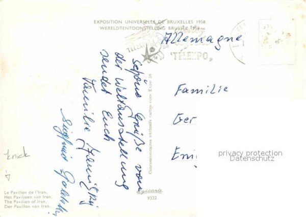 Exposition Universelle Bruxelles 1958 Pavillon de l'Iran – Bild 2