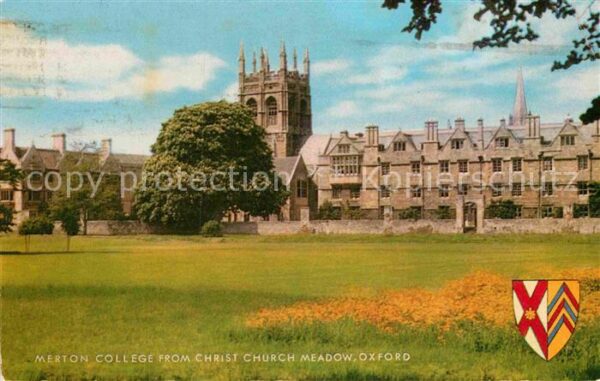 Oxford Oxfordshire Merton College from Christ Church Meado