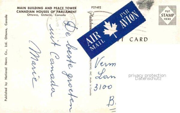 Ottawa Ontario Main Building and Peace Tower Canadian – Bild 2