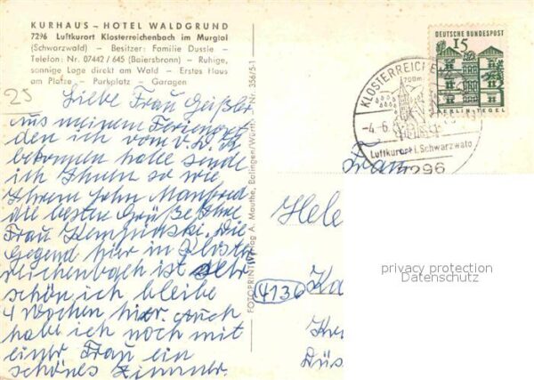 Klosterreichenbach Kurhaus Hotel Waldgrund – Bild 2