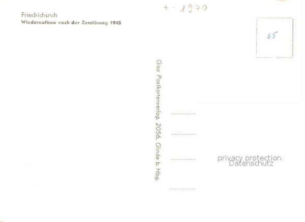 Friedrichsruh Aumuehle Wiederaufbau nach der Zerstörung 1945 – Bild 2