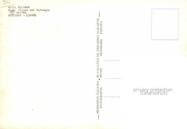 Benidorm Hotel Selomar Avda Virgen del Sufragio – Bild 2