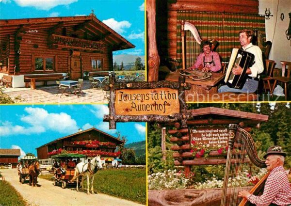 Westendorf Tirol Aunerhof Jausenstation Musiker Pferdeku