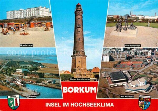 Borkum Nordstrand Reede Neuer Leuchtturm Die B