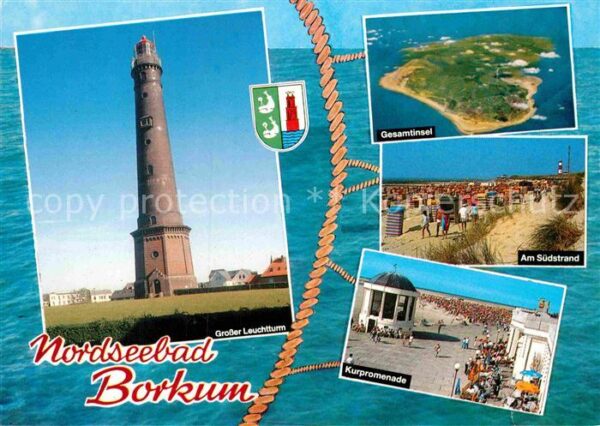 Borkum Leuchtturm Fliegeraufnahme Südstrand Ku