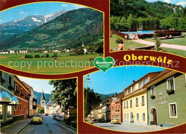 Oberwoelz Stadt Panorama Schwimmbad Dorfpartien