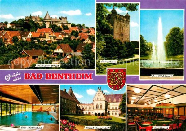 Bad Bentheim Blick zum Schloss Pulverturm Schlosspar