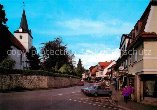 Bad Sachsa Harz Schulstrasse mit Kirche