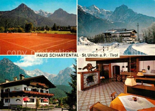 St Ulrich Pillersee Haus Schartental Gastraum Tennisplätze