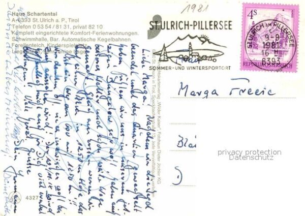 St Ulrich Pillersee Haus Schartental Gastraum Tennisplätze – Bild 2