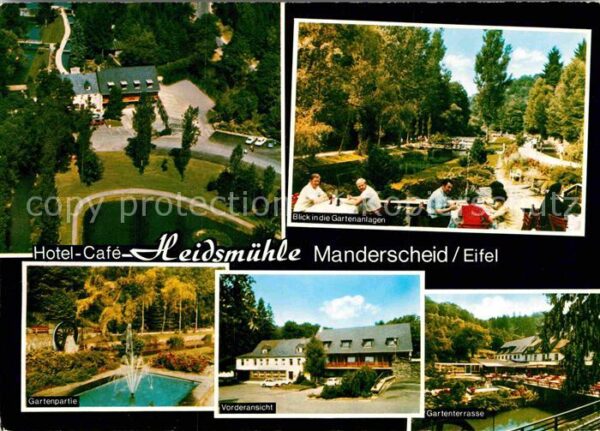Manderscheid Eifel Hotel Cafe Heidsmühle Gartenpartie Vord