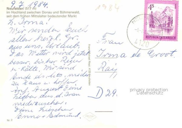 Neufelden Ortsmotiv mit Brunnen – Bild 2