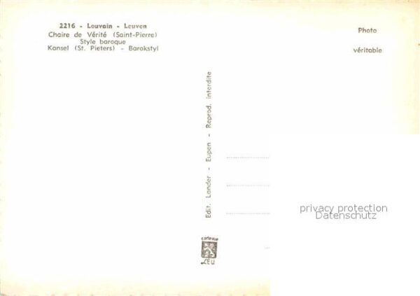 Louvain Flandre Chaire de Verite Kansel – Bild 2