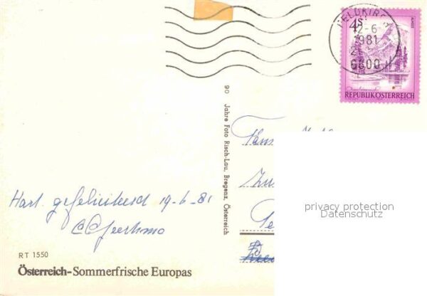 Feldkirch Vorarlberg Ortsmotive Brunnen Kirch Panorama – Bild 2
