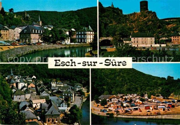 Esch-sur-Sure Vue d_ensemble aux bords de la riviere